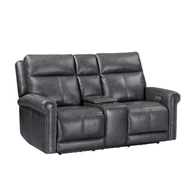 Alexander Power Reclining Loveseat with Console, Power Headrest & Lumbar