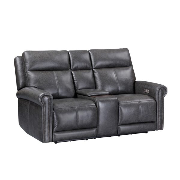 Alexander Power Reclining Loveseat with Console, Power Headrest & Lumbar