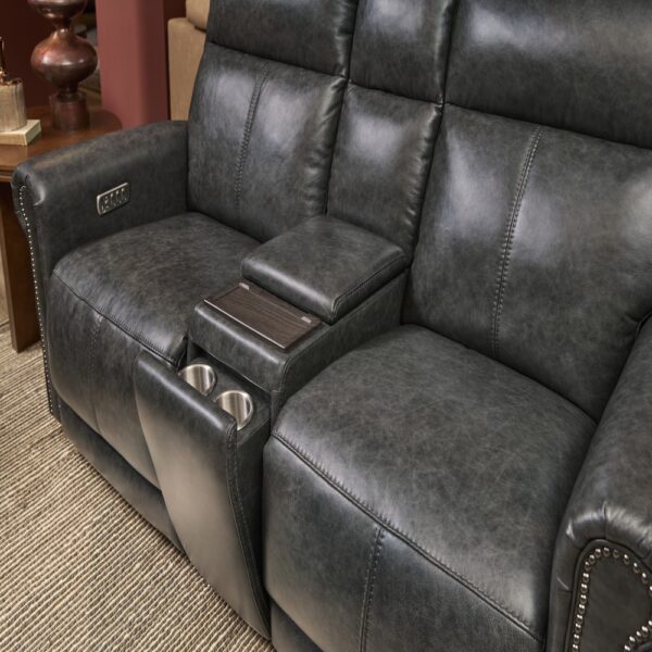 Alexander Power Reclining Loveseat with Console, Power Headrest & Lumbar - Image 3
