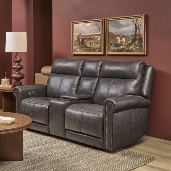Alexander Power Reclining Loveseat with Console, Power Headrest & Lumbar - Image 5
