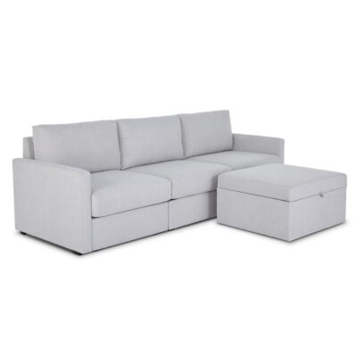 Flex Sofa with Narrow Arm and Storage Ottoman