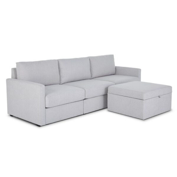 Flex Sofa with Narrow Arm and Storage Ottoman