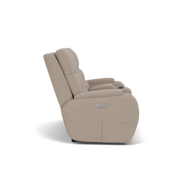 Strait Power Reclining Loveseat with Console & Power Headrests - Image 5