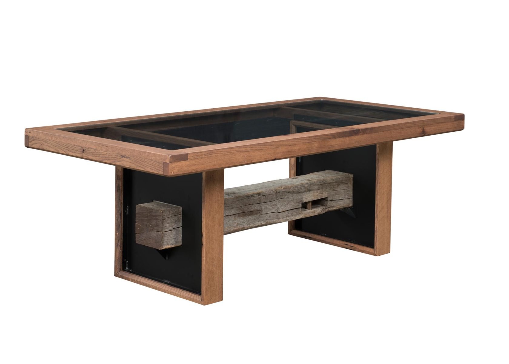 1869 Dining Table - Glass Top - HI RES - Urban Barnwood - March 2025