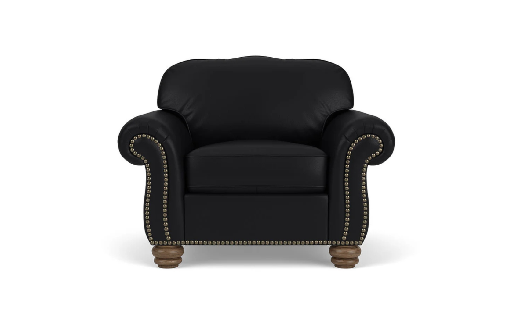 Bexley Leather Chair Nailhead Trim Front View - Flexsteel - April 2025