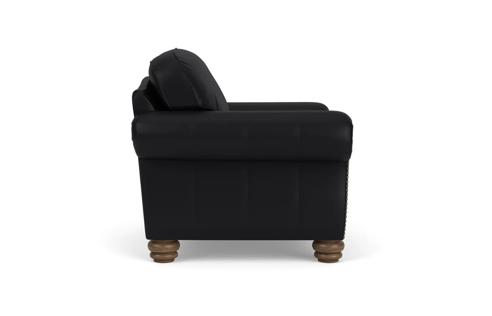 Bexley Leather Chair Nailhead Trim Side View - Flexsteel - April 2025