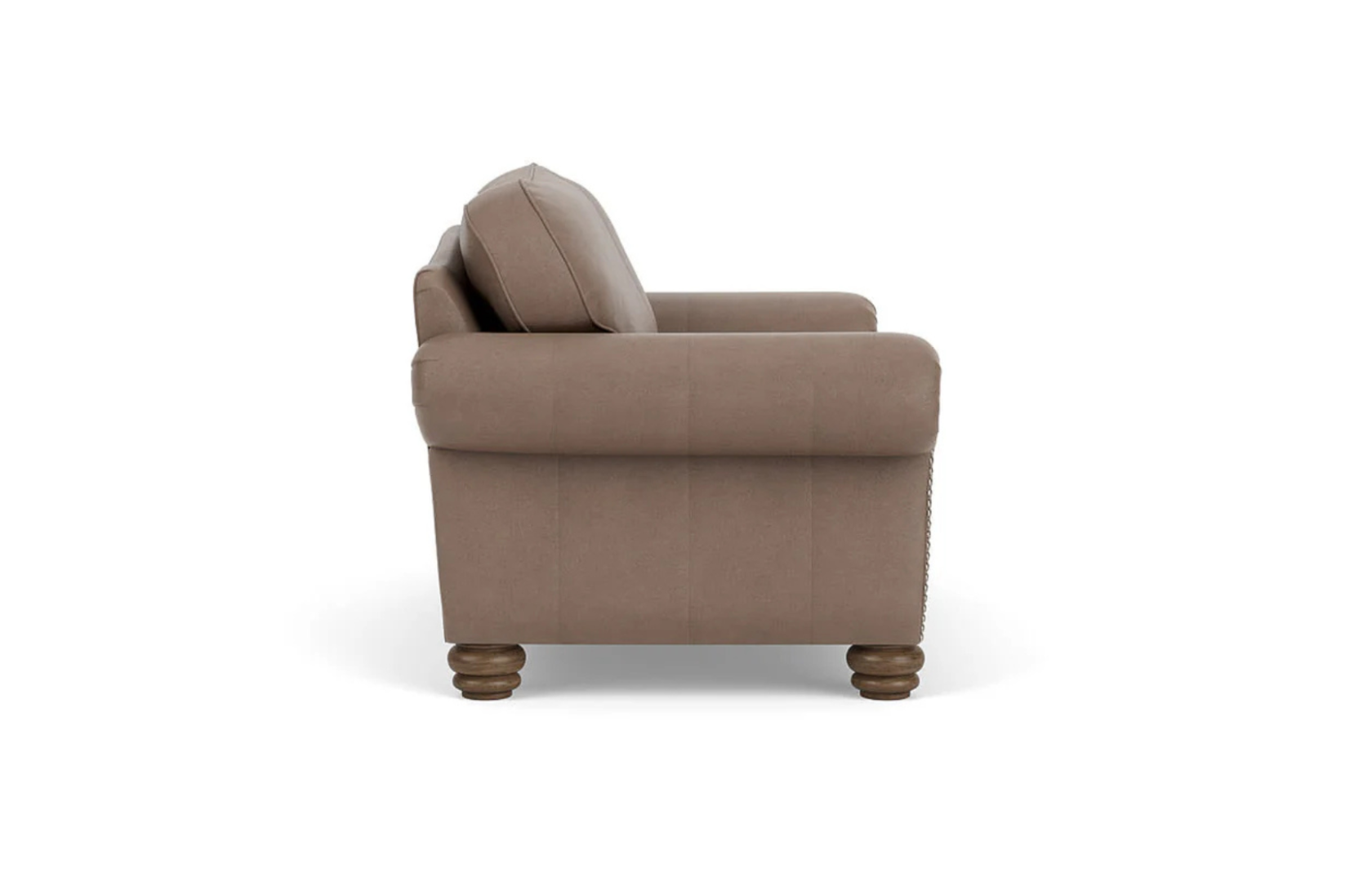 Bexley Leather Loveseat Nailhead Trim Side View - Flexsteel - April 2025
