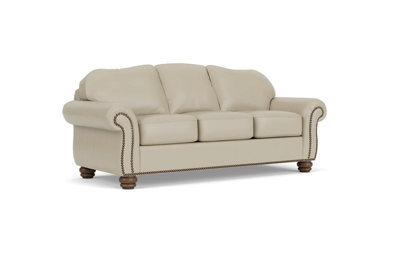 Bexley Leather Sofa Nailhead Trim Corner View - Flexsteel - April 2025