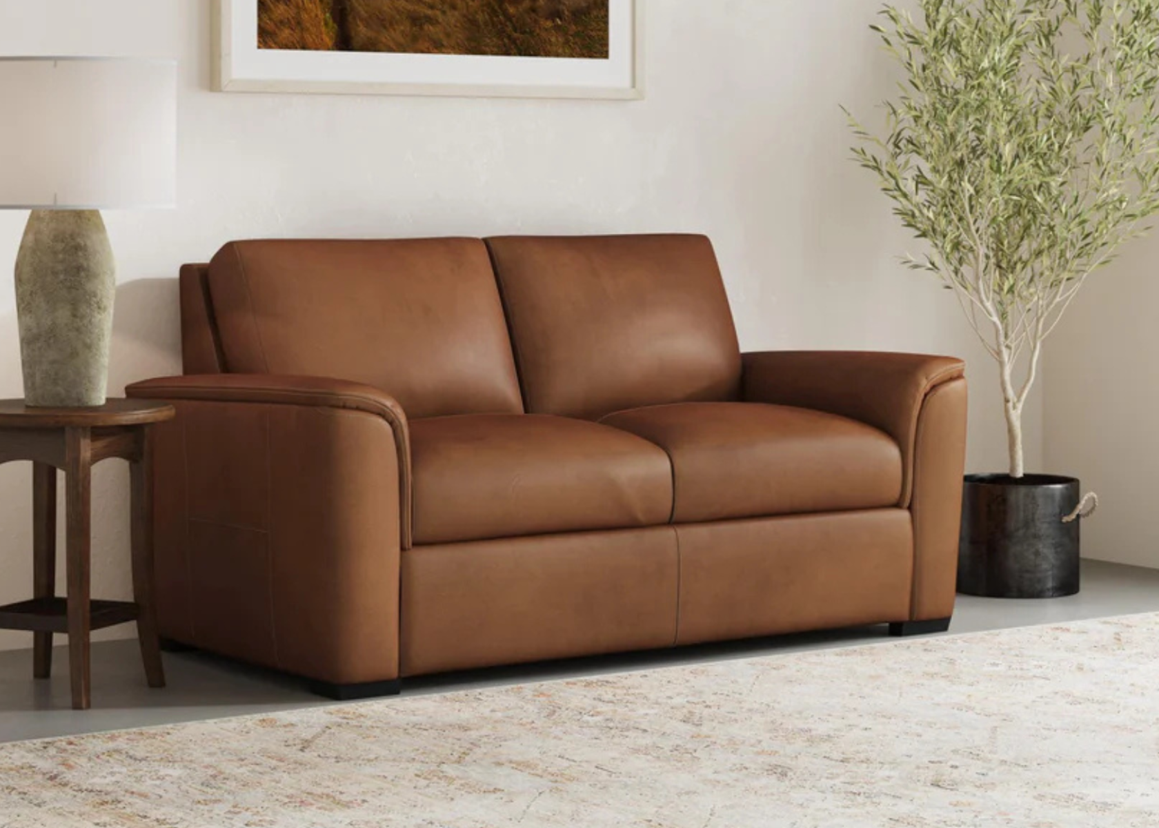 Henry Caramel Leather Loveseat - Flexsteel - April 2025
