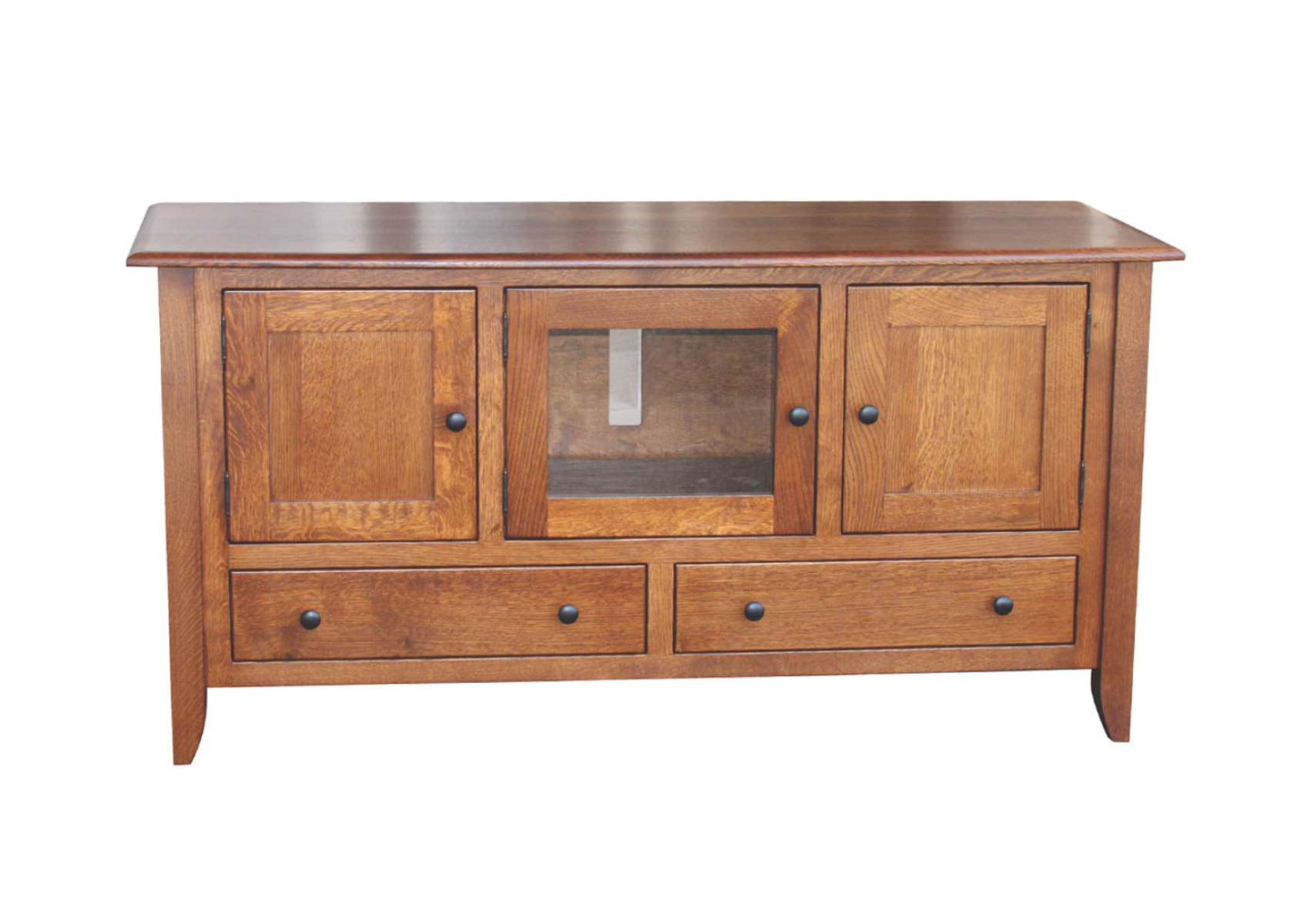 Sierra TV Stand 462 Front View - Bamm's Woodcraft - April 2025