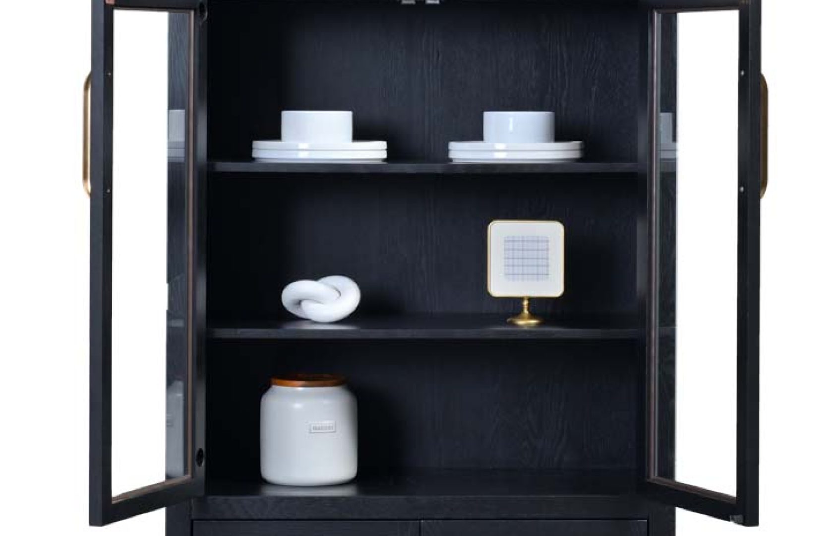 durham-display-cabinet-straight-open - Front View - Urban Barnwood - March 2025